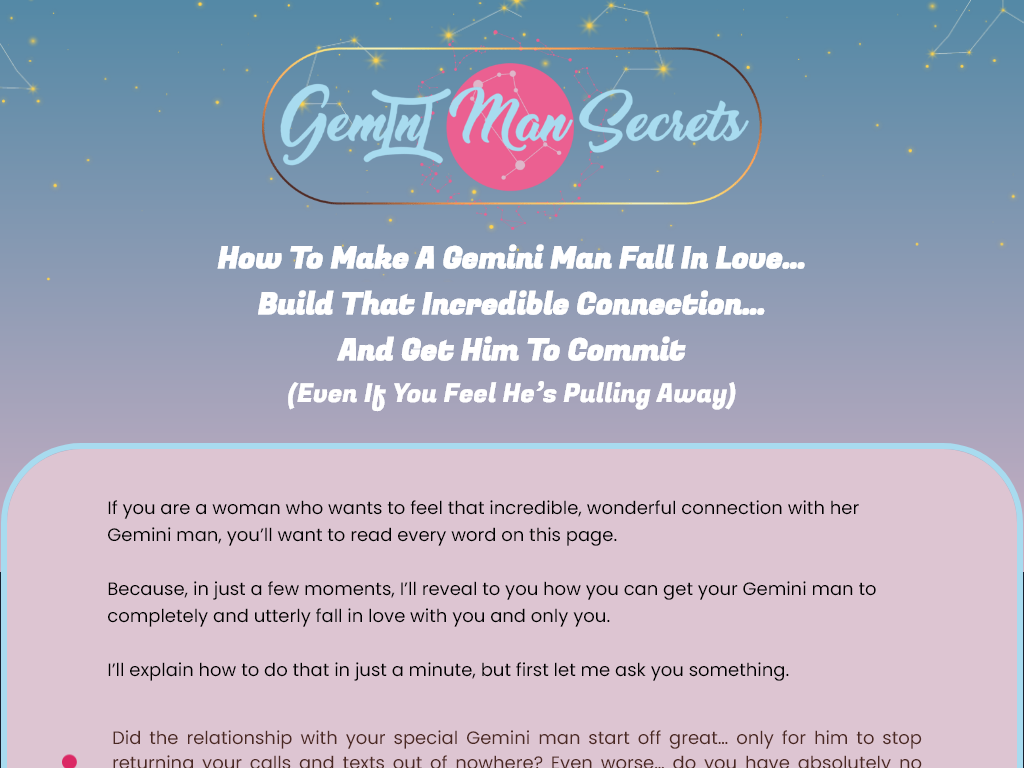 Gemini Man Secrets Review